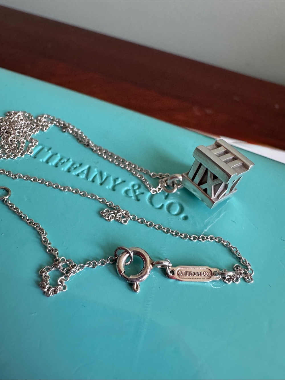 Tiffany & Co. Necklace Roman Numeral Cube Pendant